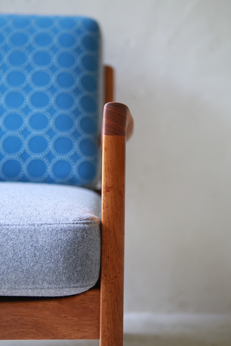 北欧ヴィンテージ家具のOle Wanscher（オーレ・ヴァンシャー）デザインによるオーク材1人掛けイージーチェア