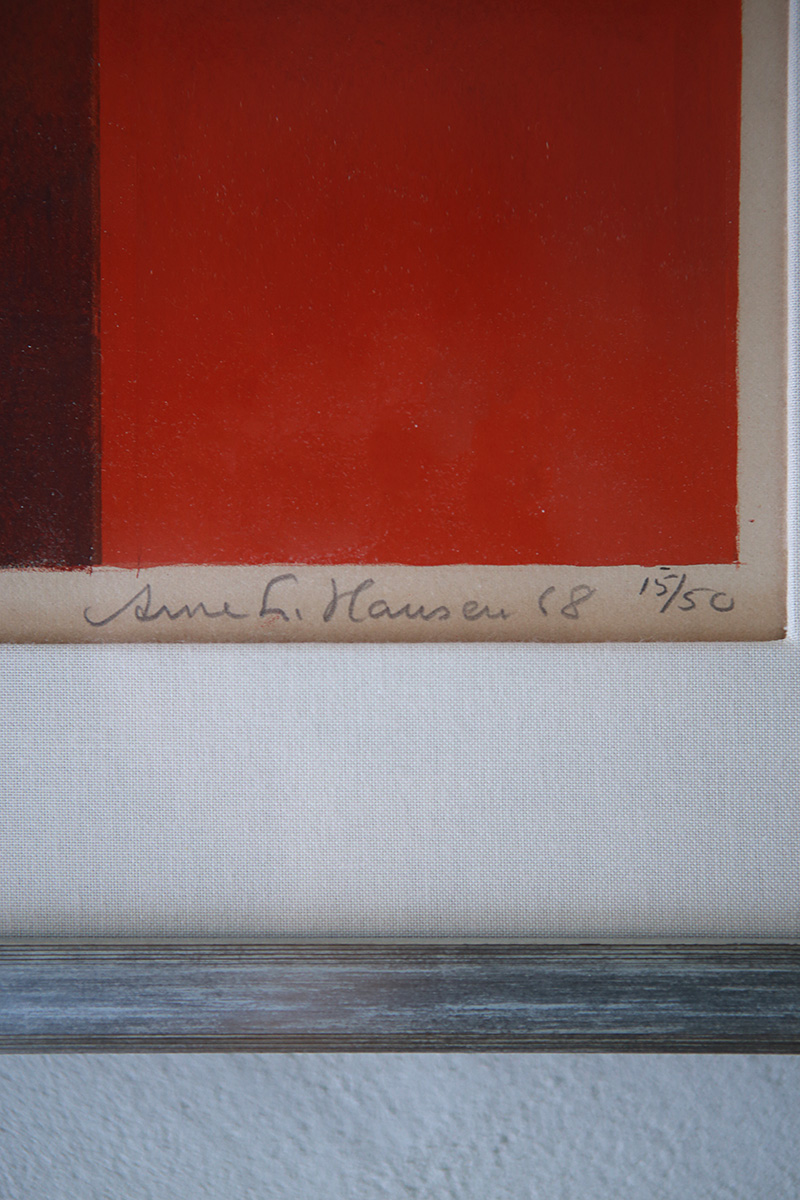 デンマークの画家Arne L. Hansen (アルネ・ハンセン）による1968年のヴィンテージリトグラフ