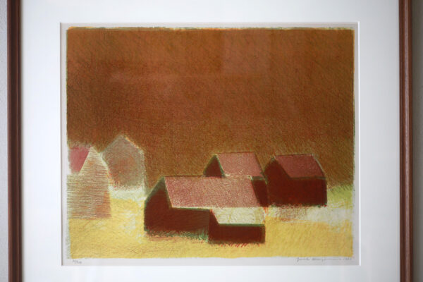 デンマークの画家Jack Kampmann (ジャック・カンプマン）によるフェロー島での暮らしを描いたリトグラフ